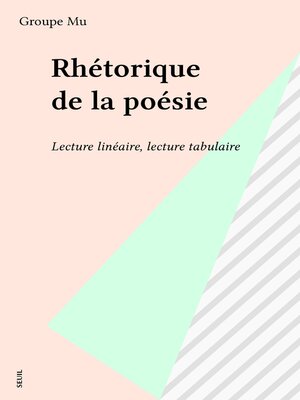 cover image of Rhétorique de la poésie